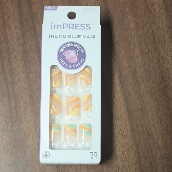 imPRESS Vibrant Orange and Green Press-On Nails - Picture 1 of 2